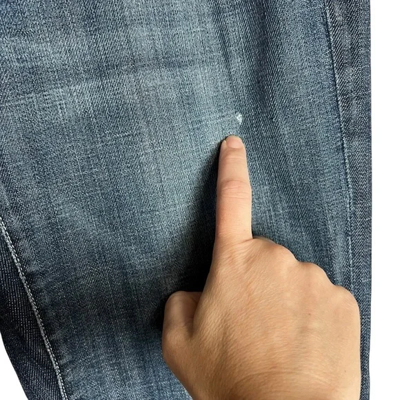 7 For All Mankind Low Rise Bootcut Jeans Sz 30 Classic Y2K Flare Flower Patch - Picture 10 of 11